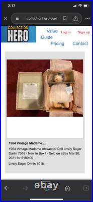 12 1964 Vintage Madame Alexander Musical Sugar Darlin 7 in Original Dress