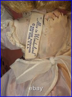 14 Madame Alexander Alice In Wonderland Doll 1950s With Curler Set. Maggie Face