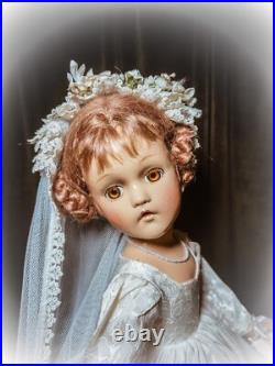 17 Madame Alexander 1938-44 Composition Wendy Ann Bride Doll Exquisite