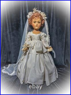 17 Madame Alexander 1938-44 Composition Wendy Ann Bride Doll Exquisite