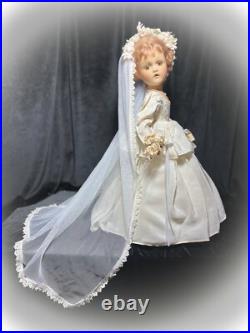 17 Madame Alexander 1938-44 Composition Wendy Ann Bride Doll Exquisite