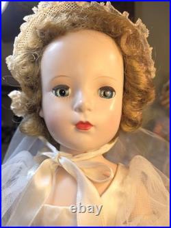 18 Vintage Madame Alexander Wendy Bride Walker Doll All Original