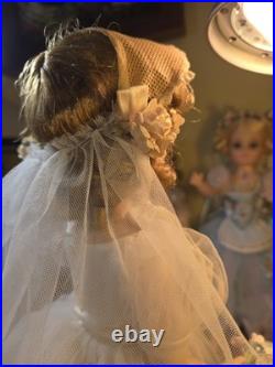 18 Vintage Madame Alexander Wendy Bride Walker Doll All Original