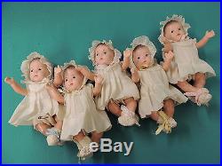 1930s Madame Alexander Dionne Quintuplet Baby Dolls Original Clothes CLEAN