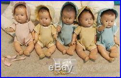 1935 Madame Alexander Dionne Quintuplet Composition Baby DollsTagged Clothes