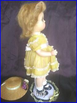 1941 Madame Alexander Jeannie Walker 13 1/2 Composition Yellow Dress