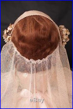 1950's Brunette Madame Alexander 20 Peggy Bride in Pink Gown Free Ship