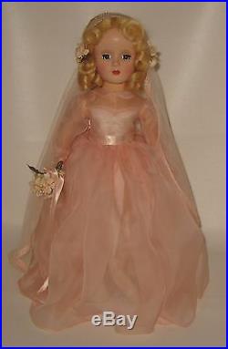 1950's Madame Alexander Bride in Pink Dress 14 Museum Quaility STUNNING
