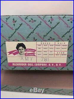 1950's Vintage 8 Madame Alexander Kins Amy 781 With Box Tag