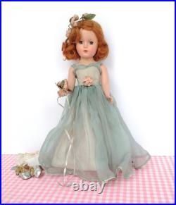 1950s Madame Alexander 14 Princess Margaret Bridesmaid Redhead Blue Dress HTF