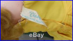 1950s Madame Alexander 20 Cissy Doll-Lt Brown Hair-Blue Eyes-Orig Yellow Dress