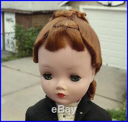 1950s Madame Alexander 20 Cissy Doll-Reddish Brown Hair-Blue Eyes-Black Outfit