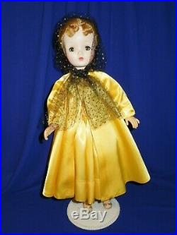1950s Madame Alexander 20 Cissy doll in gold theater outfit from 1957