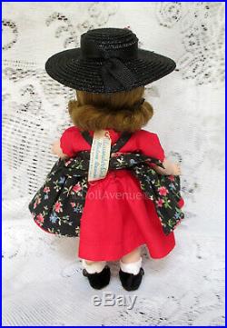 1953-54 SLNW Madame Alexander-kins in Tagged Floral Pinafore EXCEPTIONAL