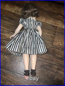 1953-55 Madame Alexander Binnie Walker 14 Doll Tagged Striped Dress With Shoes