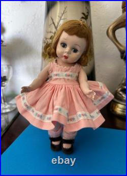 1953 MA Madame Alexander kin Wendy KIN Heavy Strung DOLL in Pink Dress (2631)