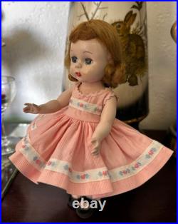 1953 MA Madame Alexander kin Wendy KIN Heavy Strung DOLL in Pink Dress (2631)