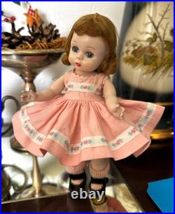 1953 MA Madame Alexander kin Wendy KIN Heavy Strung DOLL in Pink Dress (2631)