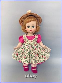 1954-55 Madame Alexander-Kin SLW Doll in? Floral Pinafore outfit DARLING