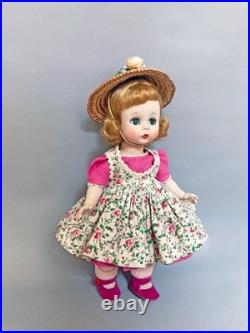 1954-55 Madame Alexander-Kin SLW Doll in? Floral Pinafore outfit DARLING