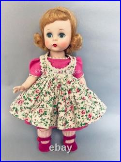 1954-55 Madame Alexander-Kin SLW Doll in? Floral Pinafore outfit DARLING