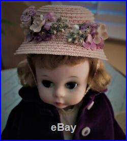 1956 Alexander Wendy Bkw Rare #625 In Dark Purple Coat And Fabulous Hat Ensemble