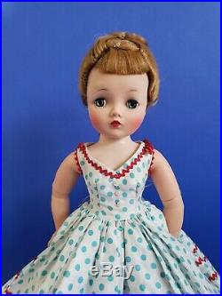 1956, Cissy VHTF Original Sun Dress with Aqua Dots and Red Accents