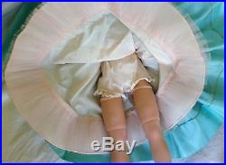1956 Madame Alexander CISSY Doll Aqua Dress Bolero Wrist Tag Ring Hat Shoes Slip