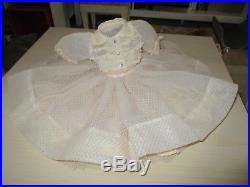 1958 Cissy Doll Pink Swiss Dot Shirtwaist Dress Val Lace Flocked Slip MadameAlex