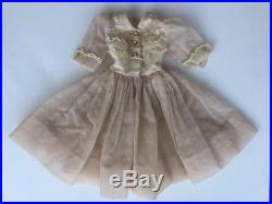 1958 HTF Madame Alexander 20 Cissy Pale Pink Sheer Dress & Ruffled Tulle Slip