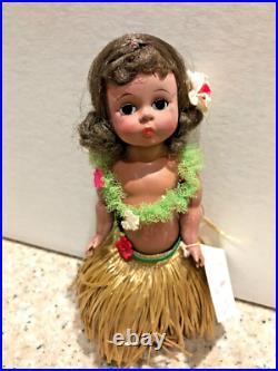 1960s ALEXANDER-KIN WENDY HIGH COLOR AMERICANA HAWAIIAN BK STRUNG DOLL BOX TAG