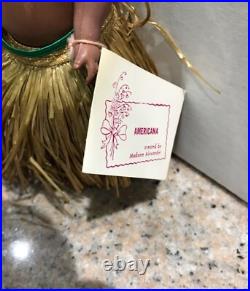 1960s ALEXANDER-KIN WENDY HIGH COLOR AMERICANA HAWAIIAN BK STRUNG DOLL BOX TAG