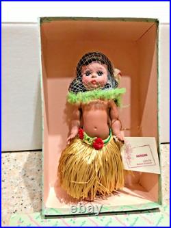 1960s ALEXANDER-KIN WENDY HIGH COLOR AMERICANA HAWAIIAN BK STRUNG DOLL BOX TAG