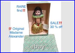 1960s ALEXANDER-KIN WENDY HIGH COLOR AMERICANA HAWAIIAN BK STRUNG DOLL BOX TAG