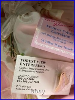 1995 MADCC Madame Alexander 10 Frances Folsom /A White House Wedding Plus More