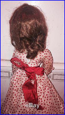 19 Cissy-vtg Madame Alexander-orig N Red/white Dotted Tagged Sundress-beauty