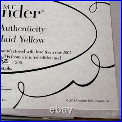 2004 Madame Alexander 35627 Azalea Trail Maid YELLOW Dress Limited Edition #262