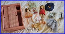 2 1950's Vintage Madame Alexander Dolls Lot, Ginny Wardrobe, Clothes, Accessory
