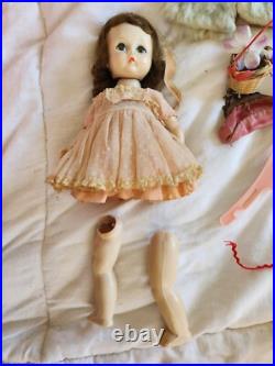 2 1950's Vintage Madame Alexander Dolls Lot, Ginny Wardrobe, Clothes, Accessory
