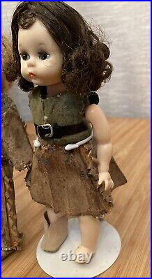 2 Vintage 1950s Madame Alexander Alexander-Kin Davy Crockett Doll w Caracul Wig