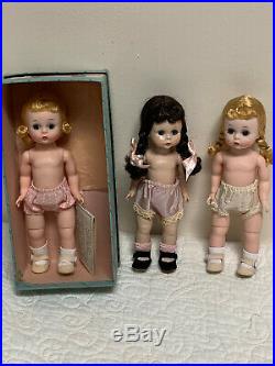 3 adorable Alexander-kins dolls lot with 3 tagged dresses