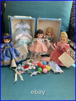 4 1990's Madame Alexander 8 Dolls Enchanted Storyland Americana Trunk Lot