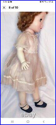 50'S MADAME ALEXANDER 24 Winnie Walker Doll Original tagged pink Dress