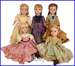 5 1948 Madame Alexander 14 Tall Little Women Dolls Jo Amy Meg Beth Marmie Tags