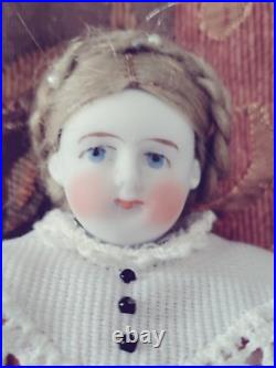 8 Antique Solid Dome Bisque Head Doll #5 Dressed In Mme. Alex. Red Striped19