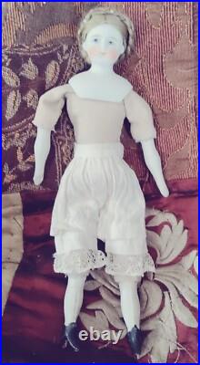8 Antique Solid Dome Bisque Head Doll #5 Dressed In Mme. Alex. Red Striped19