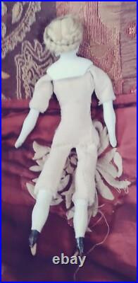 8 Antique Solid Dome Bisque Head Doll #5 Dressed In Mme. Alex. Red Striped19