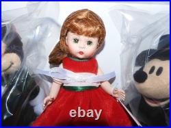 8 Madame Alexander Doll Caroling With Mickey And Minnie Christmas Disney NRFB