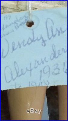 ANTIQUE 1936 Madame Alexander Doll 15 WENDY ANN Composition DOLL RARE 1930'S