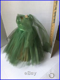 A/o Vintage Mme. Alex. Cissy, Orig. Green Tulle Dress, Stockings, Garters, Nr
